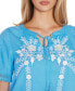 Фото #4 товара Women's Embroidered Tie-Neck Peasant Top