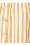 Фото #7 товара Kadın Sarı Kısa Kollu Düşük Omuzlu Çizgili Bluz
