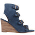 Фото #1 товара Diba True Invited Peep Toe Wedge Pumps Womens Blue Dress Casual 20146-409