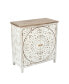 Фото #4 товара Distressed Floral 15.4" Medium Density Fiberboard, Wood 2-Door Storage Cabinet