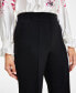 Фото #2 товара Women's Solid Pintuck Mid Rise Wide-Leg Pants, Created for Macy's