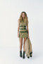 Фото #1 товара Платье с вощеным покрытием и ремнями ZARA