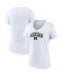 ფოტო #1 პროდუქტის Women's White Michigan Wolverines Evergreen Campus V-Neck T-shirt