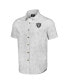 Фото #3 товара Men's NFL x Darius Rucker Collection by White Las Vegas Raiders Woven Short Sleeve Button Up Shirt