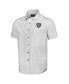 Men's NFL x Darius Rucker Collection by White Las Vegas Raiders Woven Short Sleeve Button Up Shirt