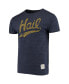 Men's Heathered Navy Michigan Wolverines Vintage-Like Hail Tri-Blend T-shirt