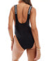 Superdry Elastic scoop back swimsuit in black