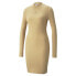 Фото #1 товара Puma Classics Ribbed Long Sleeve Mini Dress Womens Brown Casual 534304-88