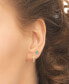 2-Pc. Set Blue Topaz Solitaire (3/8 ct. t.w.) & Cross Stud Earrings in 14k Gold-Plated Sterling Silver