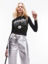 Topshop graphic license Blondie long sleeve baby tee in charcoal