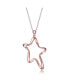 ფოტო #1 პროდუქტის Classy Sterling Silver with Rhodium Plating Star Halo Necklace