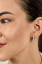 Amazing silver earrings with green zircons EA543WG