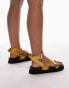 Topshop Wide Fit Jaydee strappy sandal with toe loop in gold