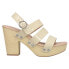 Chinese Laundry Glass Croc Platform Womens Beige Casual Sandals FENNY-128