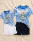 ფოტო #3 პროდუქტის Toddler and Little Boys Polo Bear Striped Cotton Jersey T-shirt