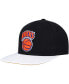 ფოტო #1 პროდუქტის Men's Black, White New York Knicks Hardwood Classics Wear Away Visor Snapback Hat