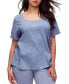 ფოტო #1 პროდუქტის Plus Size Gabriella Cotton T-Shirt