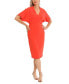 Women's V-Neck Scuba-Crepe Midi Dress