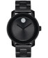 ფოტო #1 პროდუქტის Women's Swiss Bold Black Ceramic & Stainless Steel Bracelet Watch 36mm