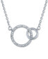 ფოტო #1 პროდუქტის Diamond Accent Interlocking Circles Pendant Necklace in Sterling Silver, 16" + 2" extender