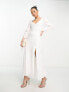 Forever New Petite long sleeve maxi dress in ivory