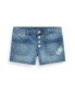 ფოტო #1 პროდუქტის Big Girls Patchwork Cotton Denim Shorts