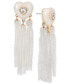 ფოტო #1 პროდუქტის Gold-Tone Crystal Heart & Beaded Fringe Drop Earrings, Created for Macy's