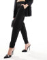 Object cropped tailored slim trousers in black