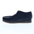 Фото #9 товара Clarks Wallabee 26168854 Mens Blue Suede Oxfords & Lace Ups Casual Shoes
