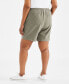 Фото #4 товара Plus Size Cotton Drawstring Pull-On Shorts, Created for Macy's