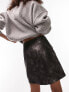 Фото #3 товара Topshop distressed PU skirt in black