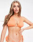 Фото #1 товара We Are We Wear Fuller Bust Melissa reversible ribbed triangle bikini top in orange vs pink