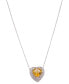 Garnet (1 ct. t.w.) & White Topaz (1-3/8 ct. t.w.) Heart 18" Pendant Necklace in Sterling Silver (Also in Amethyst, Sky Blue Topaz, Citrine, & Peridot)