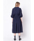 Фото #3 товара Women's Angled Buttoned Wrap Midi Dress