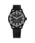 ფოტო #2 პროდუქტის Men's Black Leather Strap Watch 38mm