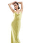 Фото #1 товара Pretty Lavish Keisha satin maxi dress in chartreuse