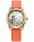 ფოტო #1 პროდუქტის Eco-Drive Women's Disney Minnie Mouse Diamond Accent Pink Leather Strap Watch 36mm