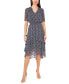 Фото #1 товара Women's Printed Puff Sleeve Tiered Midi Dress