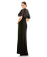 Фото #4 товара Women's Embellished Butterfly Sleeve Gown