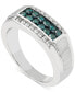 ფოტო #1 პროდუქტის Men's Blue & White Diamond (1 ct. t.w.) Ring in 10k White Gold