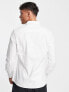 ASOS DESIGN Premium easy iron slim fit twill shirt with cutaway collar in white