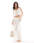 IIsla & Bird broderie maxi tiered beach skirt co-ord in white