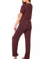 ფოტო #2 პროდუქტის Women's Diamond Pattern Print Ultra Soft Knit Pajamas Set