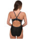 SPEEDO Relaunch Splice Fly Back Women Swimsuit One Piece Black Gray Size 30