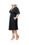 ფოტო #3 პროდუქტის Plus Size Gia A-Line Midi Dress with Pockets