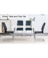 Фото #2 товара Table and chair set. 1 table with 4 black PU chairs. Modern minimalist rectangular white imitation marble dining table, with silver metal legs. Paired with 4 chairs with silver legs.DT-1544 c001