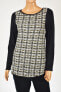 Charter Club Women's Tweed Combo Sweater Tunic Deep Black Gold XL