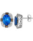 Blueberry Tanzanite (3-3/8 ct. t.w.) & Diamond (1/2 ct. t.w.) Halo Stud Earrings in 14k White Gold