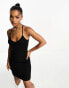 JDY cross back mini dress in black