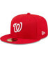 Фото #1 товара Men's Red Washington Nationals Logo White 59FIFTY Fitted Hat